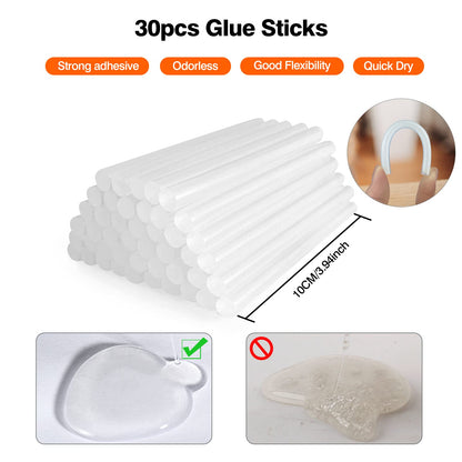 SHJADE Hot Glue Gun with 30 Glue Sticks, 20W Mini Hot Melt Gun Kit(White)