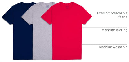 Fruit of The Loom Men's Crew Tee Undershirts, Moisture Wicking & Tag Free, Also Available in Big & Tall