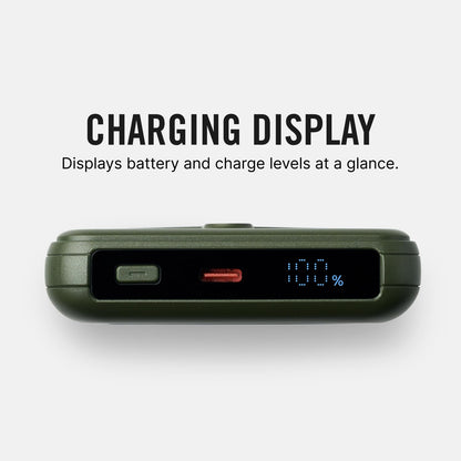 Ridge 20W Magnetic Power Bank Battery Pack 10,000mAh - Fast Charging, Compatible with MagSafe - Portable Charger Flight-Safe Travel Powerbank - Built-in Cables & Magnetic Attachment (Matte Black)