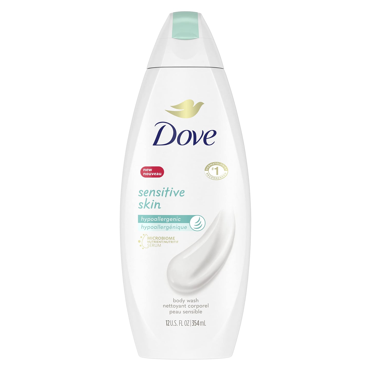 Dove Sensitive Skin Body Wash, 24hr Lotion-Soft Skin, 30.6 oz
