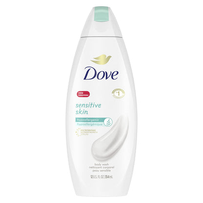 Dove Sensitive Skin Body Wash, 24hr Lotion-Soft Skin, 30.6 oz