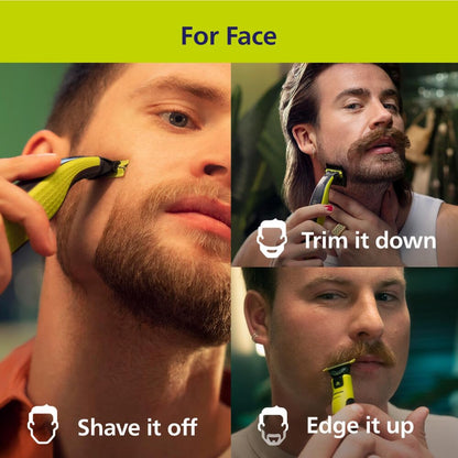 Norelco Philips OneBlade 360 Hybrid Face Trimmer and Shaver, 5 Length Comb