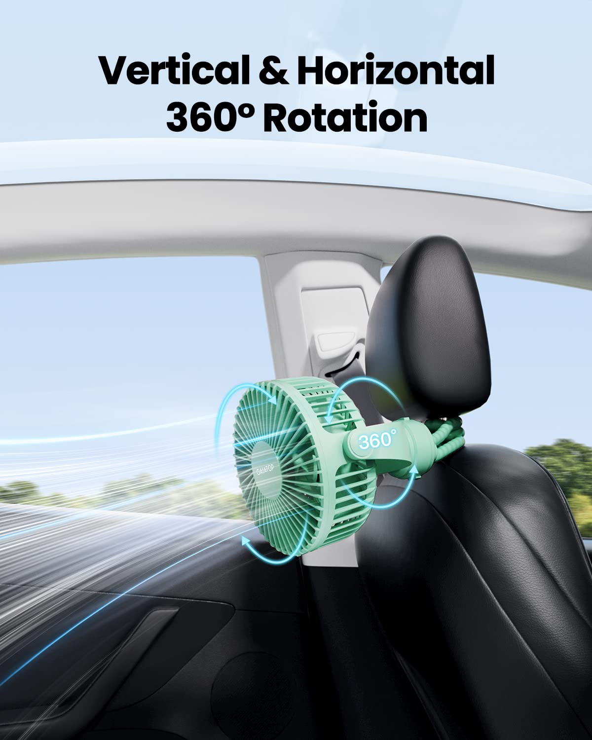 Gaiatop Mini Portable Stroller Fan, Small Clip on Fan 3 Speed Rechargeable