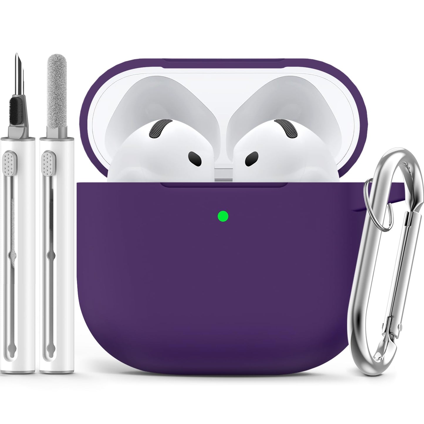 Ljusmicker for AirPods 4 Case 2024 with Cleaner Kit,Milk Tea
