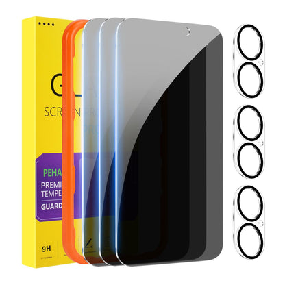 PEHAEL for iPhone 16 Pro Max Privacy Screen Protector+Camera Lens Protector