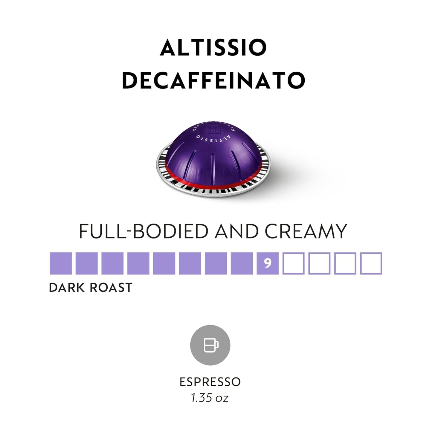 Nespresso Vertuo, Melozio Decaffeinato, 30-Count Espresso Pods