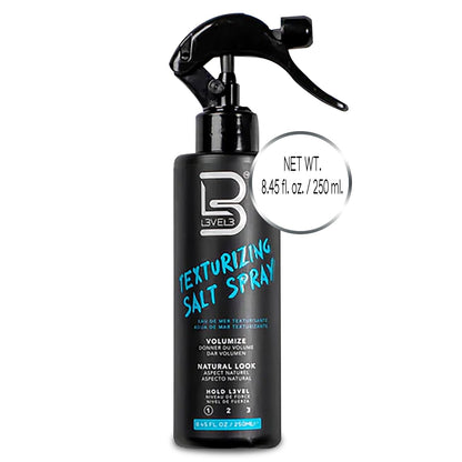L3 Level 3 Sea Salt Spray for Hair, Texturizing, Beachy Waves, 8.45 fl oz