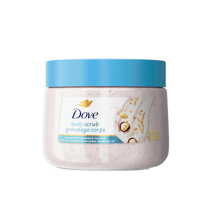 Dove Scrub Macadamia Rice Milk Body Scrub Exfoliates and Deeply 15 oz