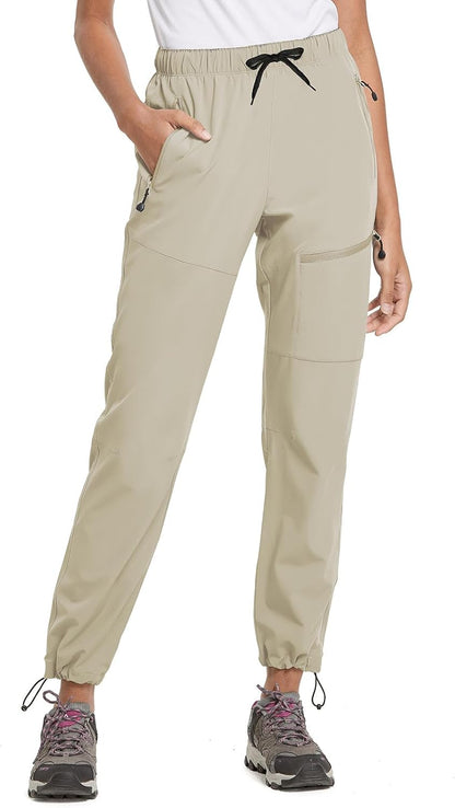 baleaf Women's Hiking Pants Quick Dry Lightweight Water Resistant Elastic Waist Cargo Pants for All Seasons