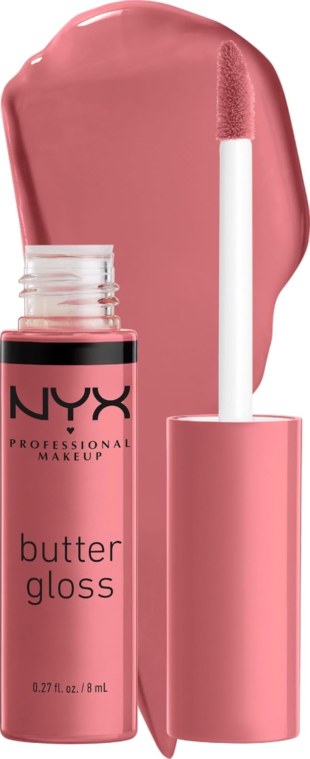 NYX PROFESSIONAL MAKEUP Butter Gloss, Non-Sticky Lip Gloss - Praline (Deep Nude)