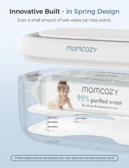 Momcozy Baby Wipe Warmer, Innovative Spring Design,Large Capacity Dispenser