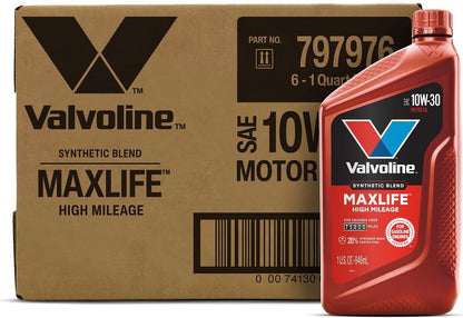 Valvoline MaxLife High Mileage 5W-30 Synthetic Blend Motor Oil 5 Quart