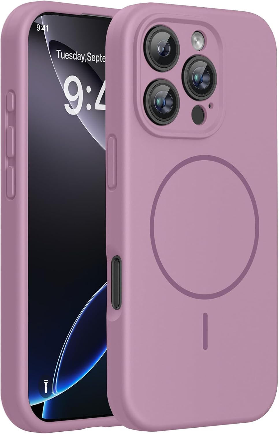 Miracase Magnetic for iPhone 16 Pro Case, Silicone, Black