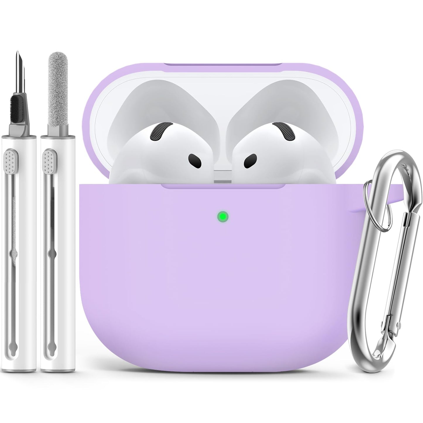 Ljusmicker for AirPods 4 Case 2024 with Cleaner Kit,Milk Tea