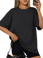 Trendy Queen Womens Oversized T-Shirts Short Sleeve Crew Neck Summer Tops
