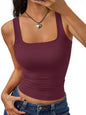 Trendy Queen Women's Double Lined Square Neck Tank Top