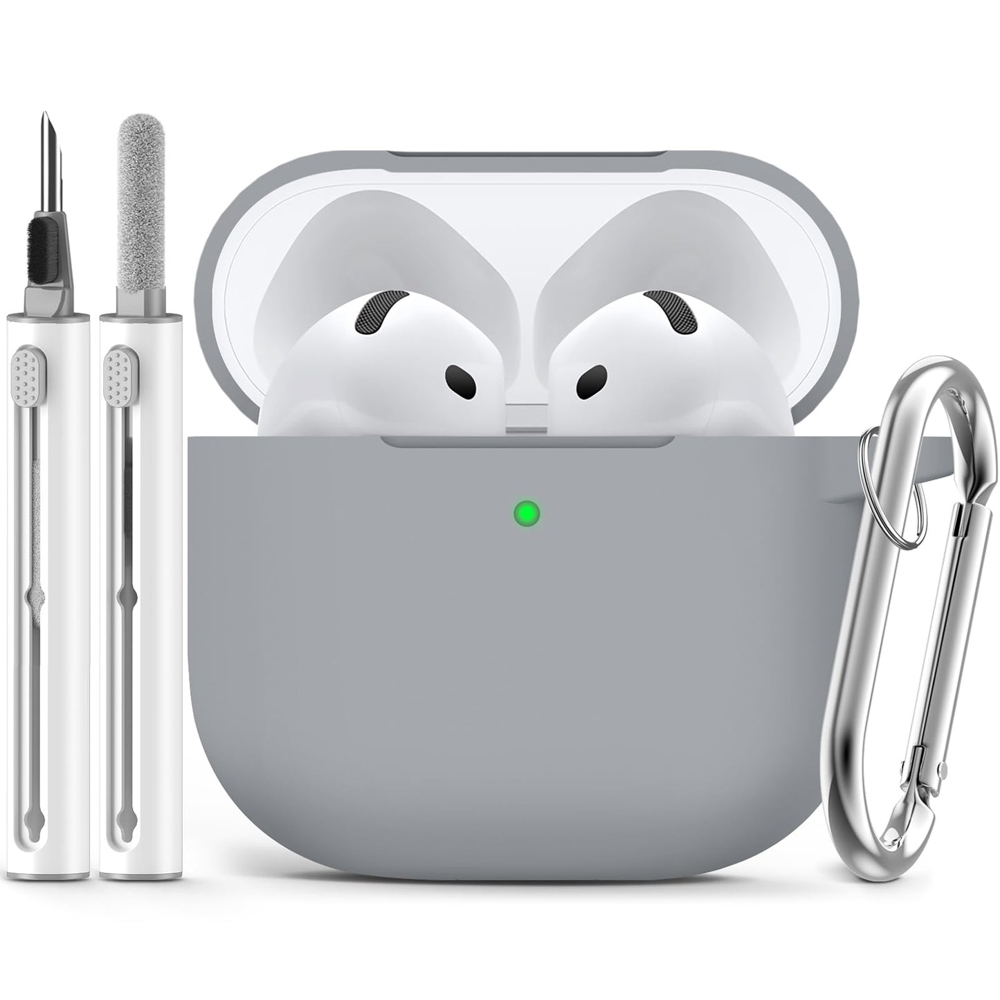 Ljusmicker for AirPods 4 Case 2024 with Cleaner Kit,Milk Tea