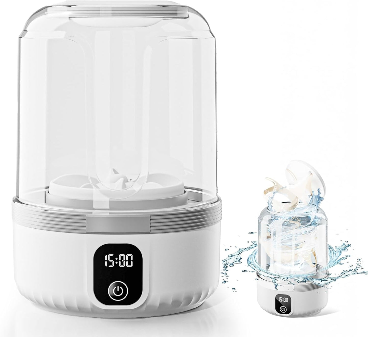 Underwear Washing Machine, Upgrade 1.5L Mini Portable Washing Machine Rechargeable Underwear Washer Deep Cleans Small Clothes for Apartment, Dorm, RV, Travel & Hotel Use(White)