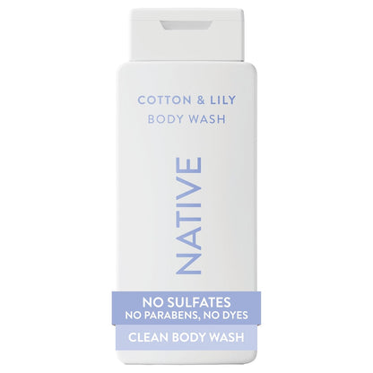Native Clean Body Wash, Gentle & pH-balanced for Sensitive Skin, 24-Hr Freshness for Women & Men, Vegan & Cruelty-Free, Free of Sulfates, Parabens & Phthalates, Cashmere & Rain, 18 fl oz