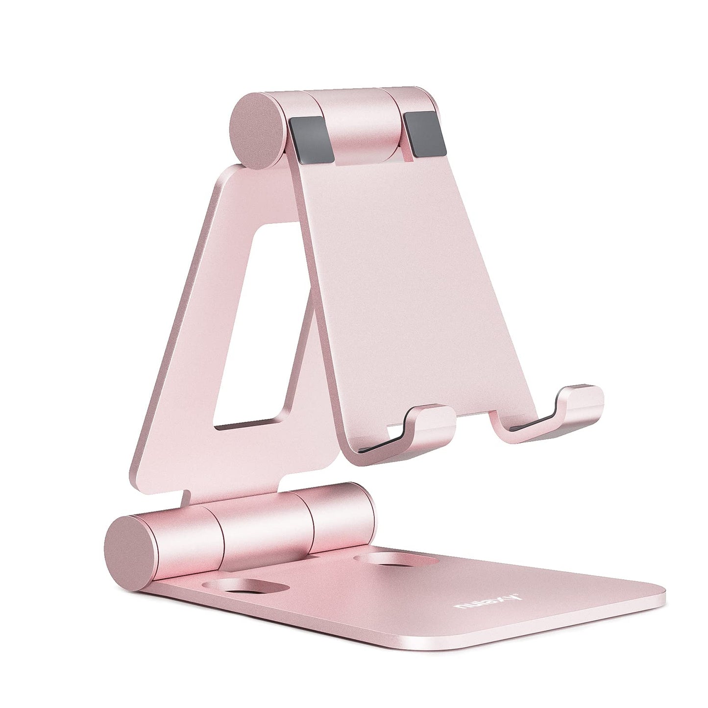 Nulaxy Full Aluminum Dual Folding Cell Phone Stand for Desk, Black