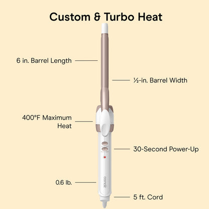Conair Curling Iron, Double Ceramic, 1" Barrel, White/Rose Gold