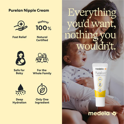 Medela Nipple Rescue Kit, Purelan Lanolin Nipple Cream 7g + 2 Hydrogel Pads