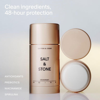 Salt & Stone Aluminum-Free Deodorant, Women & Men Santal & Vetiver 2.6 oz