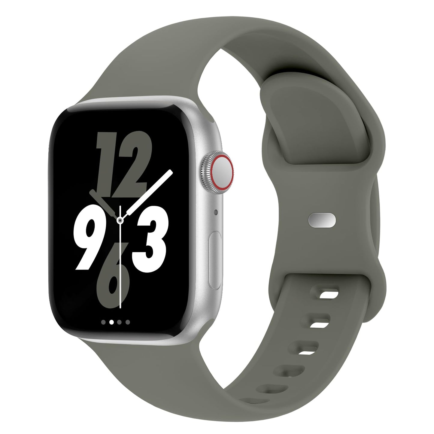 Sport Band Compatible with Apple Watch 38mm 40mm 41mm 42mm 44mm 45mm 46mm 49mm, Replacement Soft Silicone Strap Wristbands for iWatch Series 11/10/9/8/7/6/5/4/3/2/1 Ultra SE Women Men, Space Gray