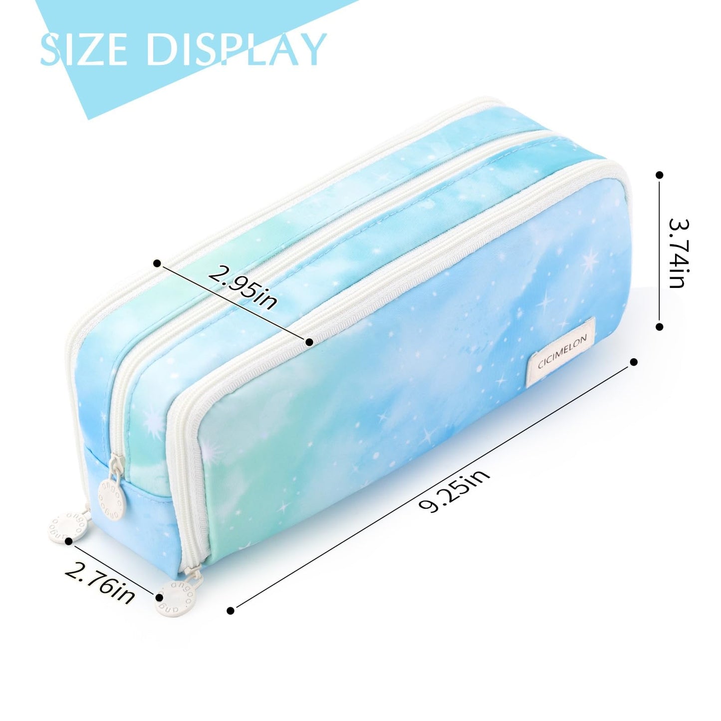 CICIMELON Large Capacity Pencil Case 3 Compartment Pouch Pen Bag for School Teen Girl Boy Men Women (Pink)