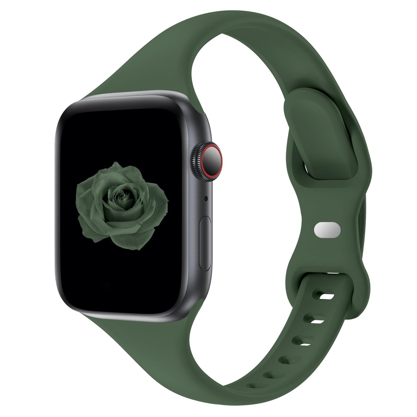 Thin Slim Band Compatible with Apple Watch 38mm 40mm 41mm 42mm 44mm 45mm 46mm 49mm, Replacement Silicone Sport Strap for iWatch Series 11/10/9/8/7/6/5/4/3/2/1 Ultra SE Women Men, Light Blush