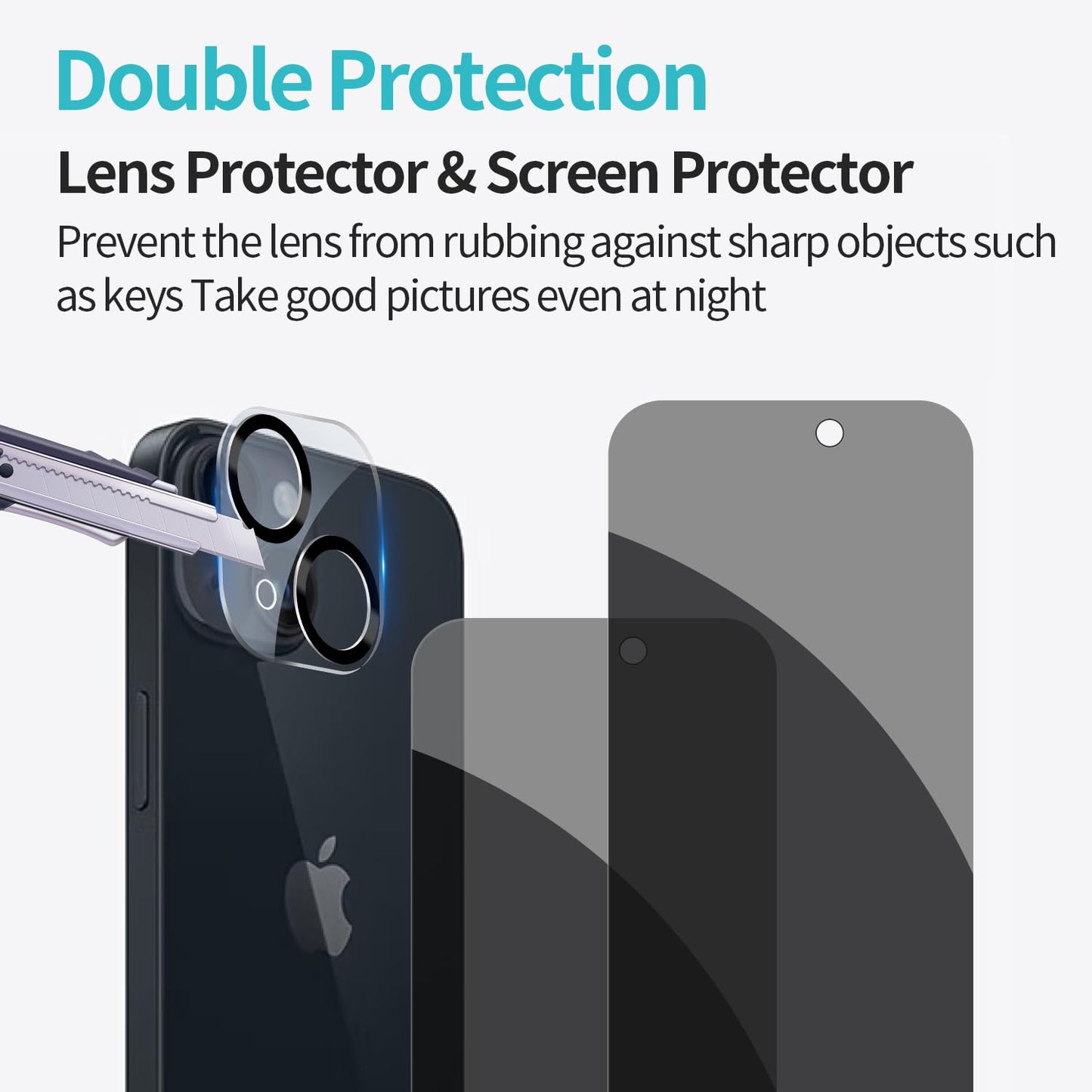 PEHAEL for iPhone 16 Pro Max Privacy Screen Protector+Camera Lens Protector