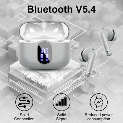 Wireless Earbuds, Bluetooth 5.4 Headphones Bass Stereo/Clear Calls, Black