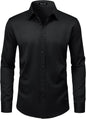 Men’s Wrinkle Free Dress Shirts Regular Fit Long Sleeve Non Iron Business Casual Wedding Stretch Button Down Shirt