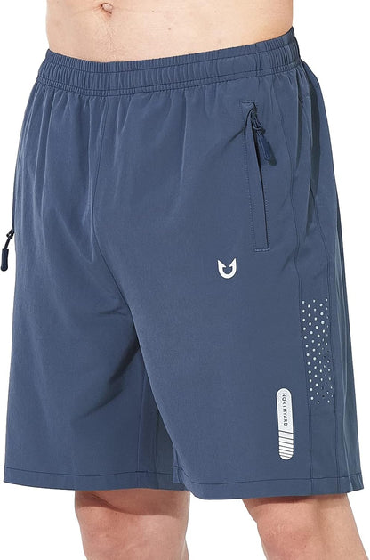 NORTHYARD Men's Athletic Running Shorts Gym Workout 7"/9"/5" Zipper Pockets