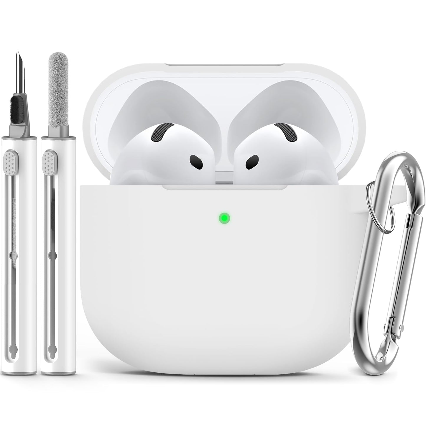 Ljusmicker for AirPods 4 Case 2024 with Cleaner Kit,Milk Tea