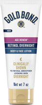 Gold Bond Age Renew Retinol Overnight Body & Face Lotion, Retinol Face and Body Lotion with Peptide Complex, 7 oz