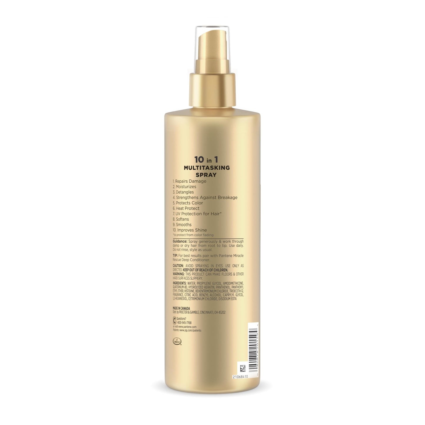Pantene Miracle Rescue 10-in-1 Multitasking Spray, Heat Protection, 5.7 oz