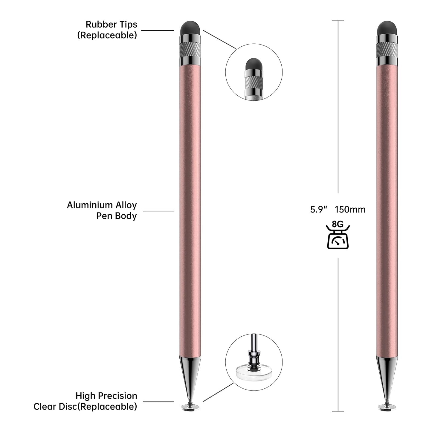 Bopomofo Stylus(5 Pcs),2-in-1 Stylus Pen for Touchscreen,Stylus Pen