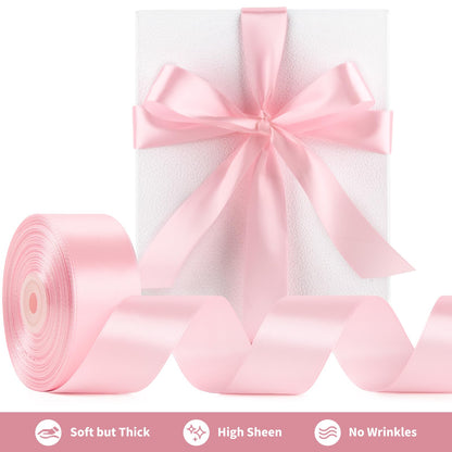 Mauproy Dusty Rose Satin Ribbon, 1-1/2 Inch, 50 Yards