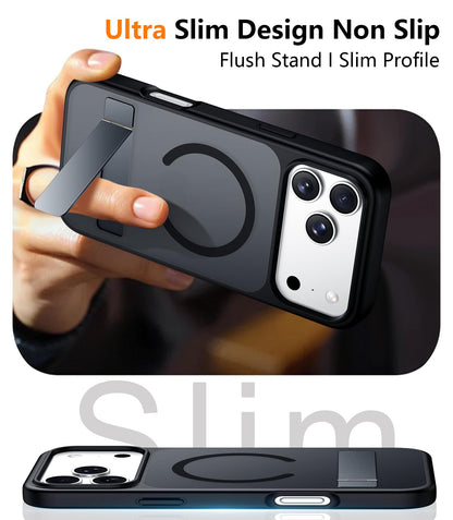 SPIDERCASE Magnetic for iPhone 17 Pro Max Case,with Kickstand,Clear