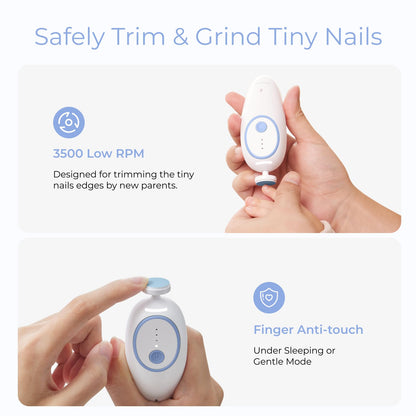 Momcozy Baby Nail File Electric, Gentle Night Light Baby Nail Trimmer