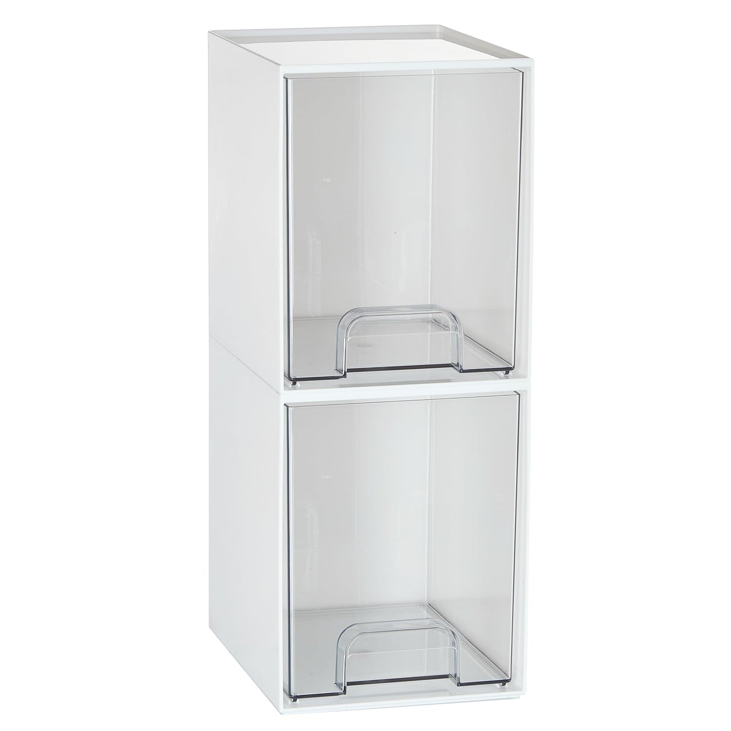 Vtopmart 2 Pack Small Clear Stackable Storage Drawers for Desk, Countertop