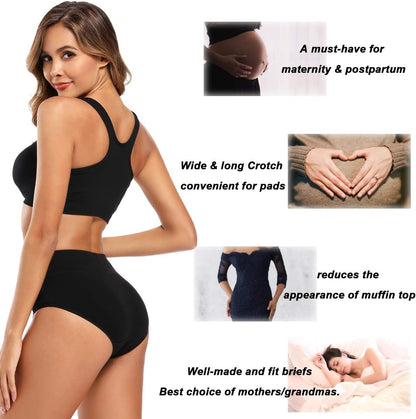 Molasus Women's Cotton Underwear High Waisted Full Coverage Ladies Panties (Regular & Plus Size)
