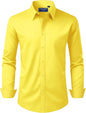 Alimens & Gentle Men's Dress Shirt Regular Fit Stretch Stain Shield Long Sleeve Solid Business Wedding Button Down Shirts