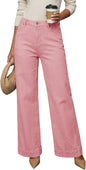 Dokotoo Women's Casual High Waisted Jeans Stretch Wide Leg Loose Denim Pant