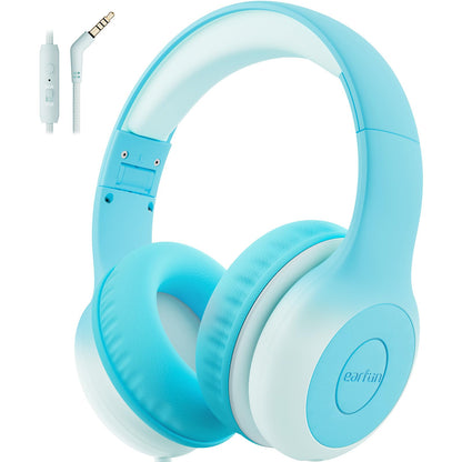 EarFun K1 Kids Headphones Wired with Mic, Volume Limit Headphones for Kids