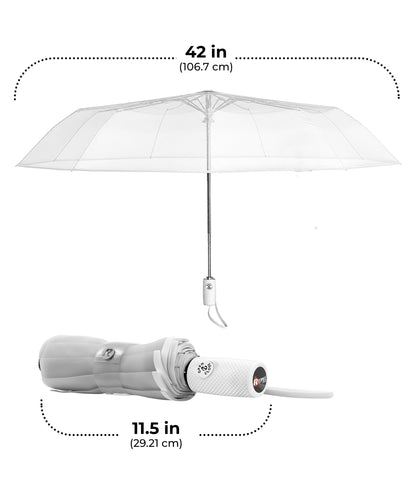 Windproof Travel Umbrella - Compact & Withstands Winds up to 100MPH, Strongest Premium Auto Folding Umbrella for Rain and Sun - Durable, Light & Portable for Women & Men, Fits Backpack & Cars