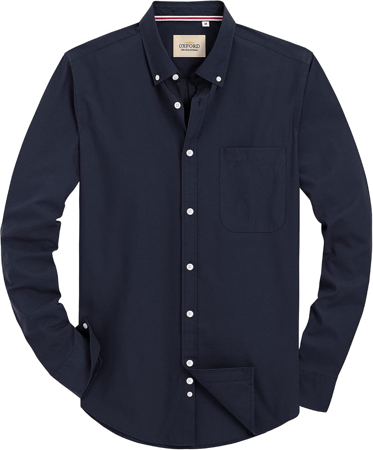 Alimens & Gentle Mens Solid Oxford Shirt Long Sleeve Dress Shirt Work Casual Button Down Shirts with Pocket