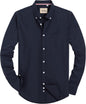 Alimens & Gentle Mens Solid Oxford Shirt Long Sleeve Dress Shirt Work Casual Button Down Shirts with Pocket