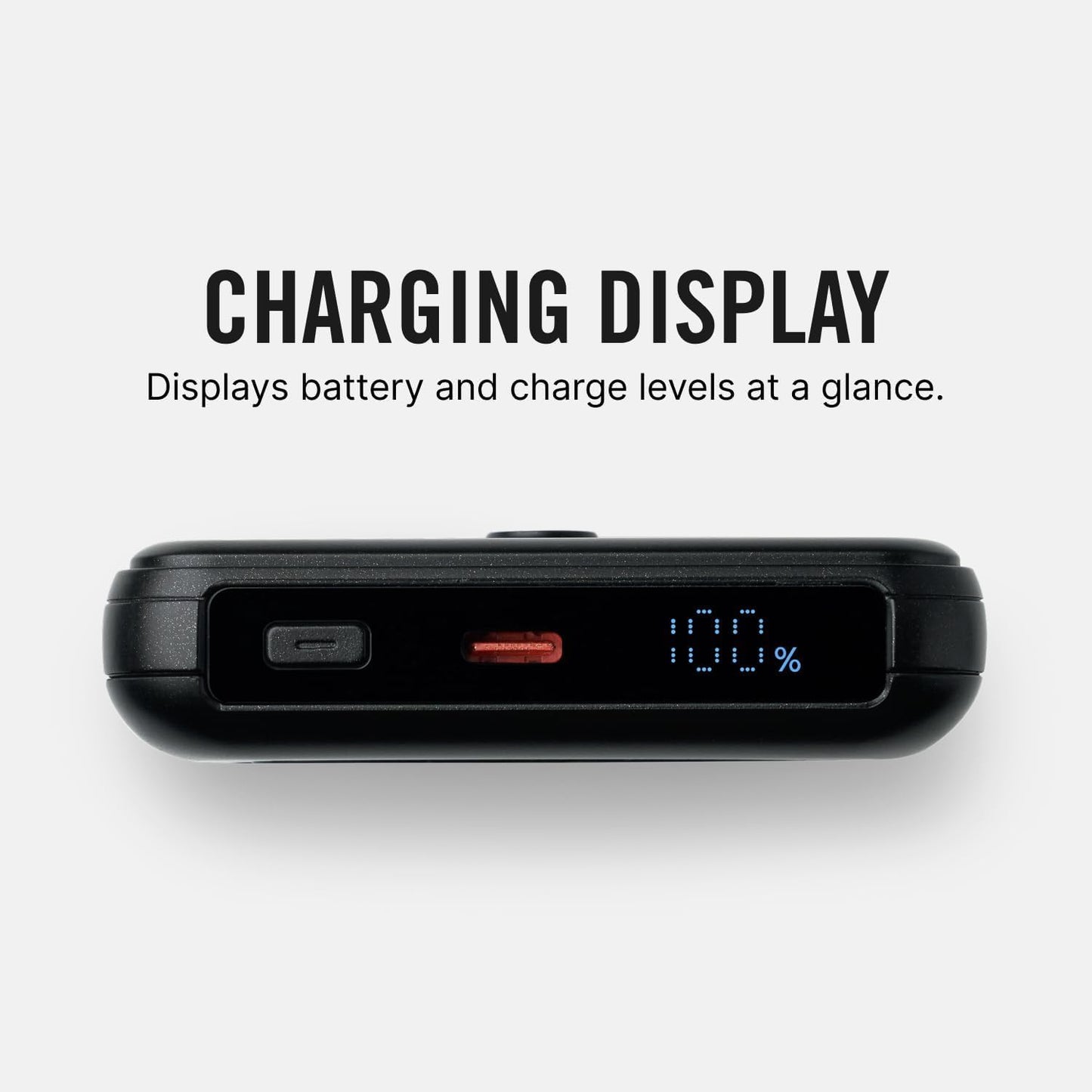 Ridge 20W Magnetic Power Bank Battery Pack 10,000mAh - Fast Charging, Compatible with MagSafe - Portable Charger Flight-Safe Travel Powerbank - Built-in Cables & Magnetic Attachment (Matte Black)